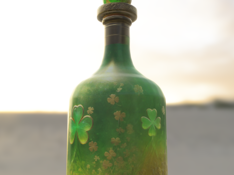 Emerald Clover Bottle 3Dモデル
