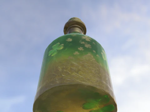 Emerald Clover Bottle 3D Model
