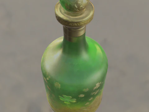 Emerald Clover Bottle 3D Model
