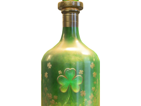 Emerald Clover Bottle Model 3D
