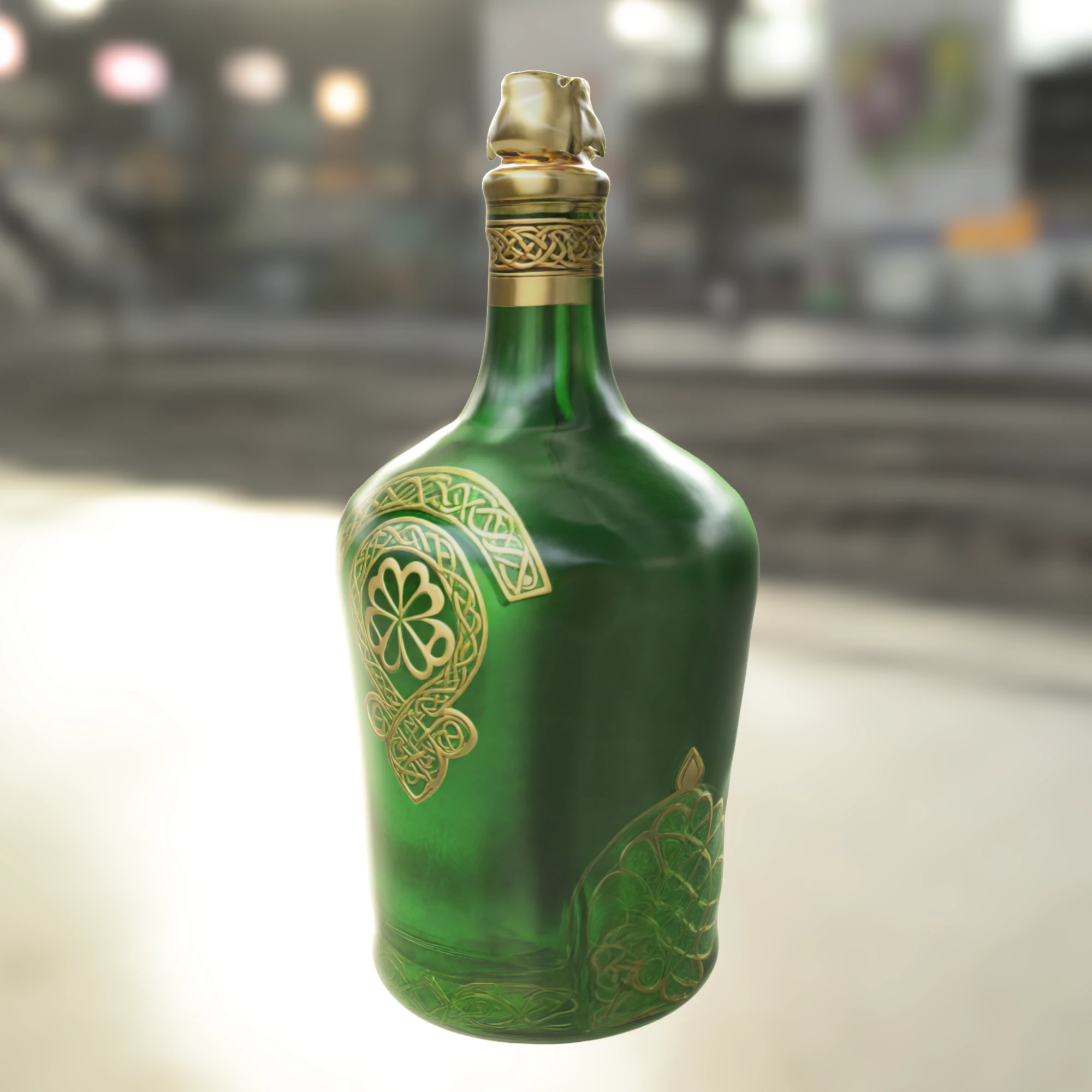 Celtic Clover Bottle 3D Model .c4d .max .obj .3ds .fbx .stl .blend 