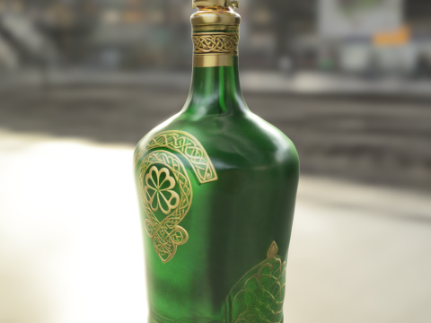 Celtic Clover Bottle 3Dモデル