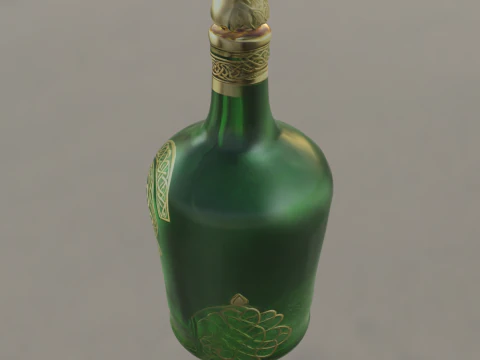 Celtic Clover Bottle 3D Model