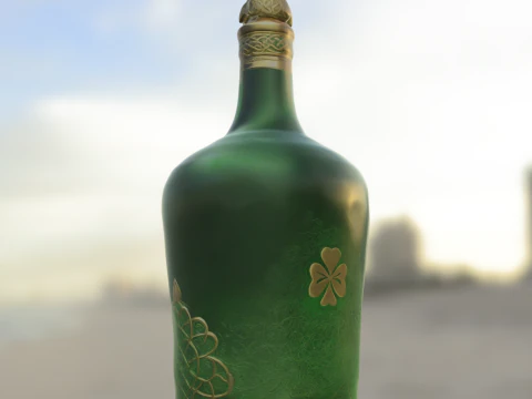 Celtic Clover Bottle 3D Model