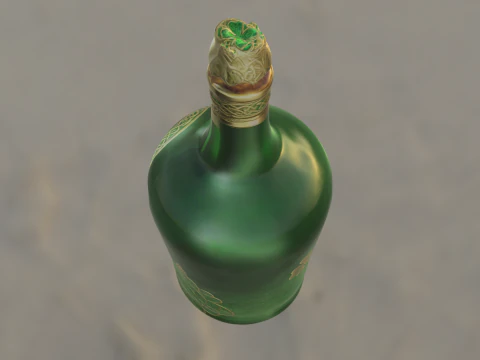 Celtic Clover Bottle 3D Model