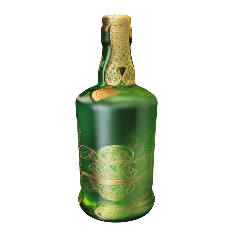 Saint Patrick Potion Bottle Model 3D .c4d .max .obj .3ds .fbx .stl .blend 