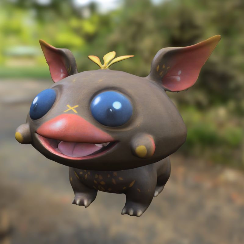 Cute Fantasy Creature Model 3D .c4d .max .obj .3ds .fbx .stl .blend 