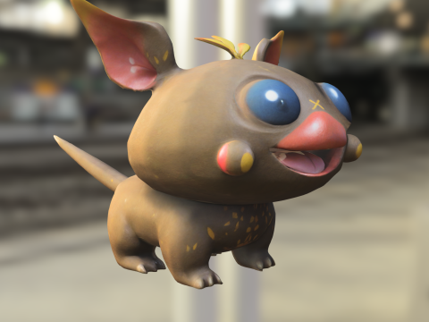 Cute Fantasy Creature Model 3D