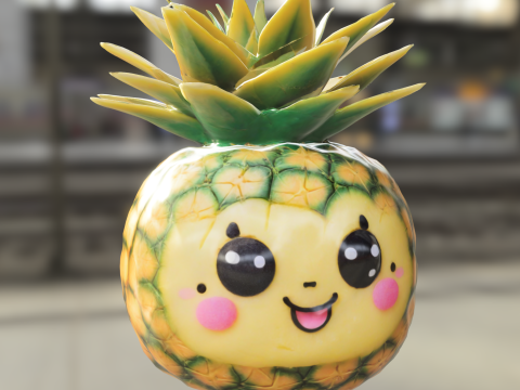 Cute Pineapple kawaii 3D 모델