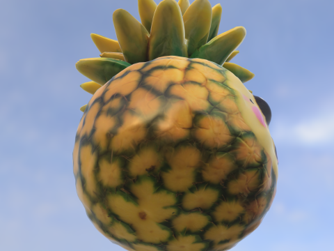 Cute Pineapple kawaii 3D Model