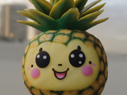 Cute Pineapple kawaii 3D Model