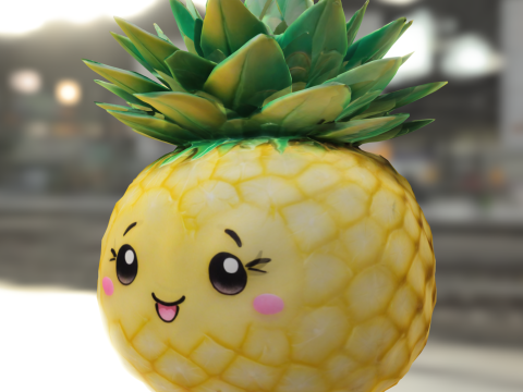 Adorable Pineapple kawaii 3D 모델