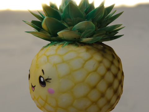 Adorable Pineapple kawaii Modelo 3D