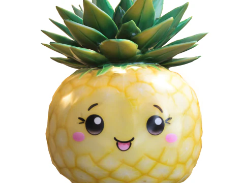Adorable Pineapple kawaii 3D Model