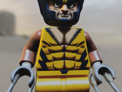 Lego Wolverine cartoon 3D Model