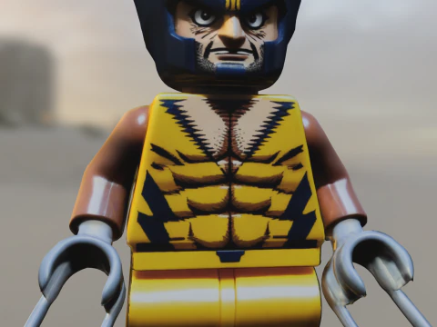Lego Wolverine cartoon 3D Model