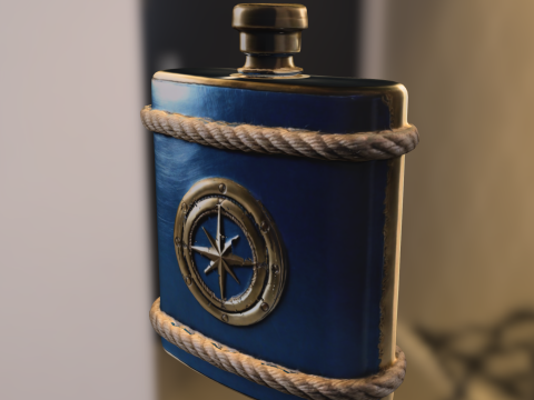 Nautical Compass Flask 3D 모델