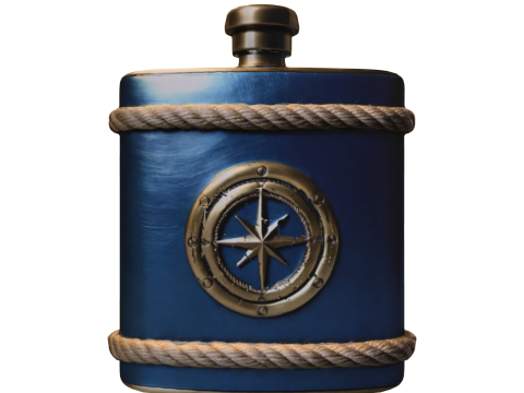 Nautical Compass Flask 3D Model