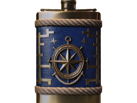 Nautical Compass Flask 3D Model