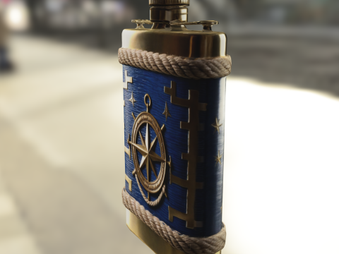 Nautical Compass Flask Model 3D