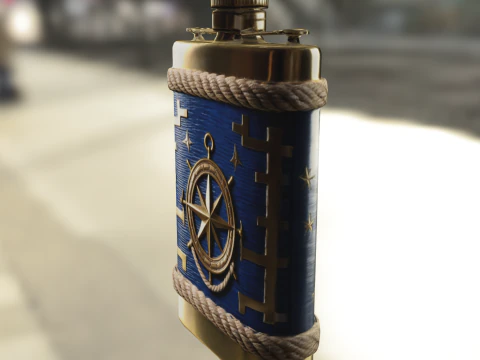 Nautical Compass Flask 3D Model