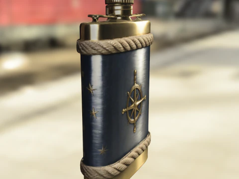 Nautical Compass Flask 3D Model