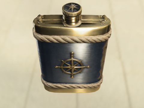 Nautical Compass Flask Model 3D