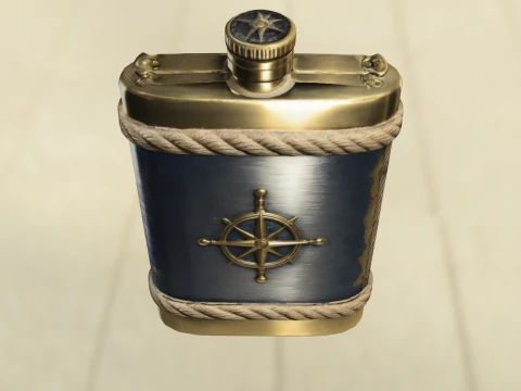 Nautical Compass Flask 3D Model