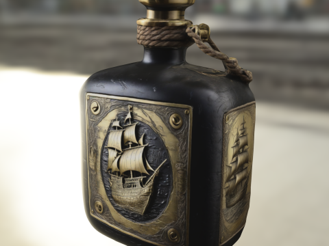 Pirate Rum Flask 3D Model