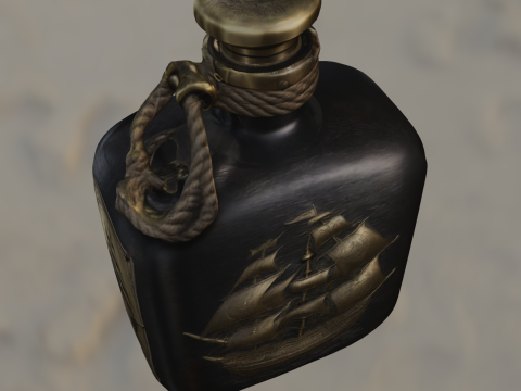 Pirate Rum Flask 3D 模型