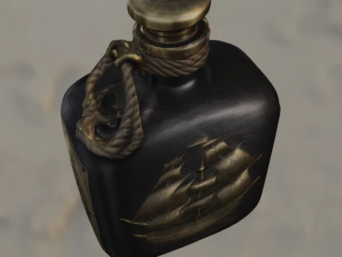 Pirate Rum Flask 3D Model