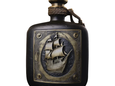 Pirate Rum Flask 3D Model