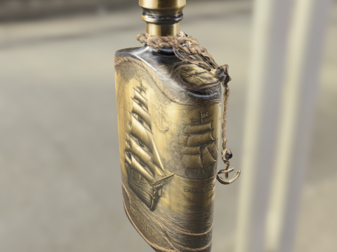 Vintage Pirate Ship Flask 3Dモデル