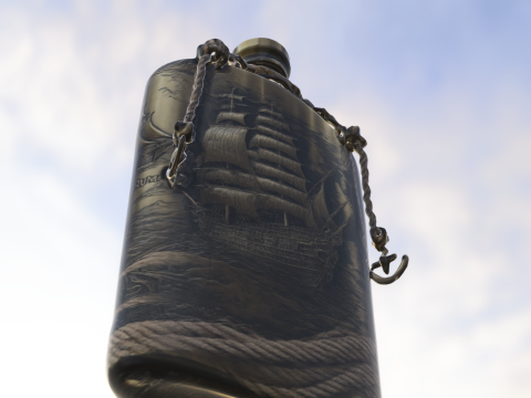 Vintage Pirate Ship Flask 3Dモデル