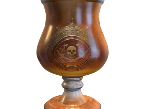 Pirate Skull Engraved Rum Goblet 3D 模型