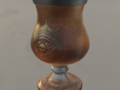 Pirate Skull Engraved Rum Goblet 3Dモデル