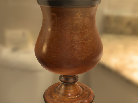 Pirate Skull Engraved Rum Goblet 3Dモデル