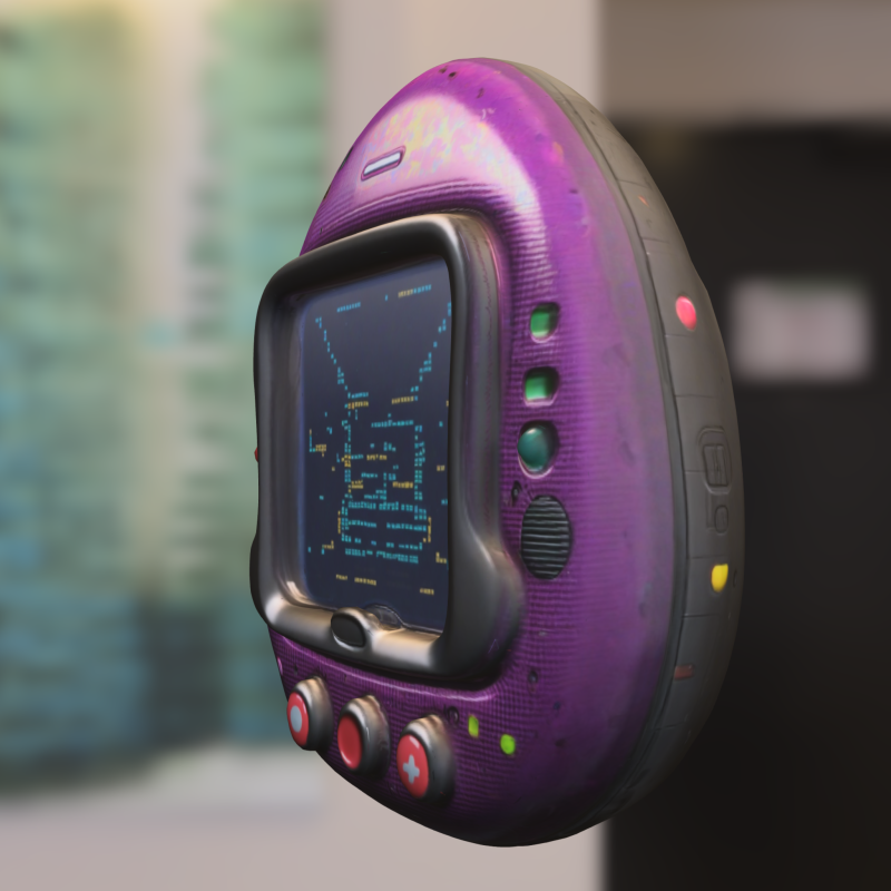 Retro Handheld tamagoshi 3D Model .c4d .max .obj .3ds .fbx .stl .blend