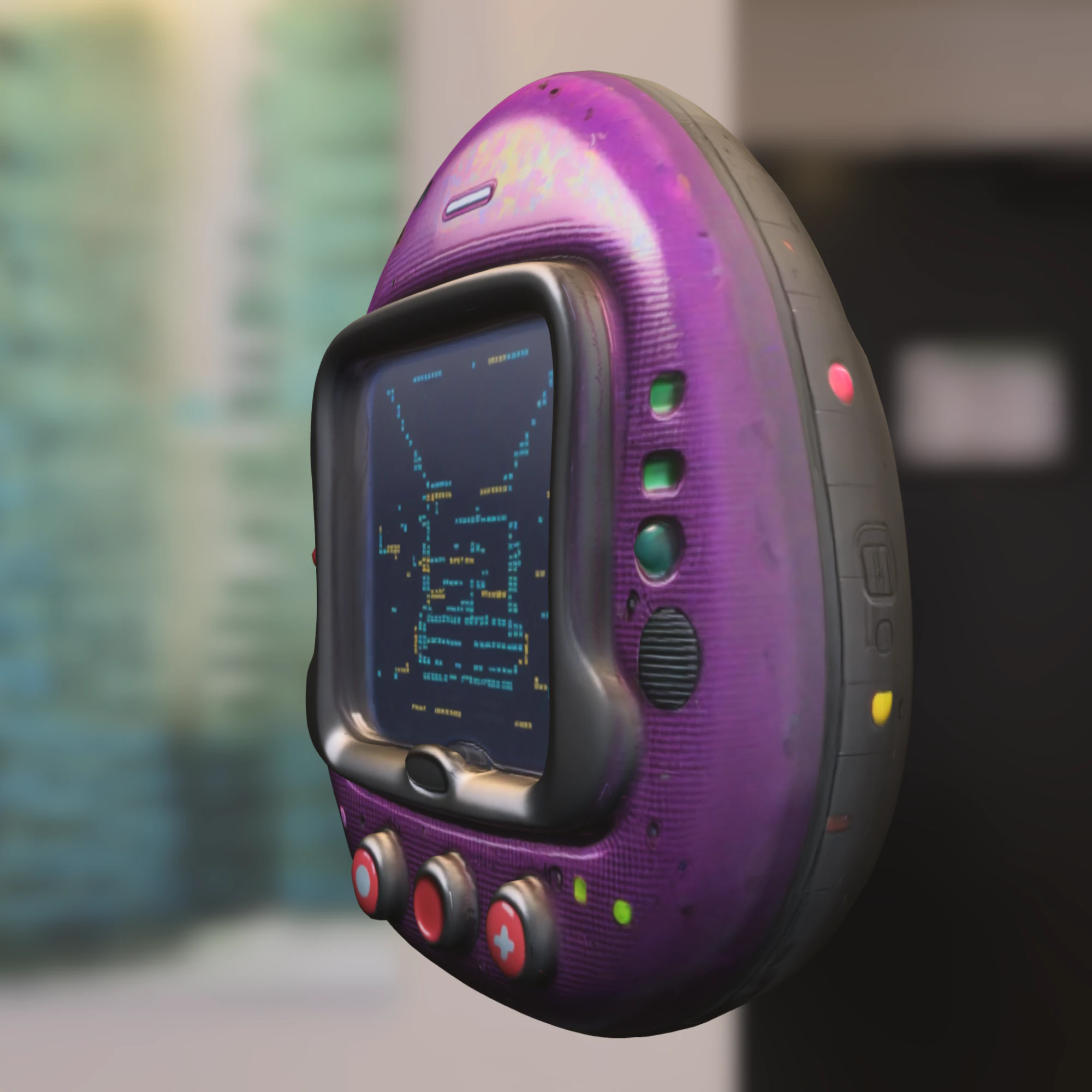Retro Handheld tamagoshi 3D Model .c4d .max .obj .3ds .fbx .stl .blend