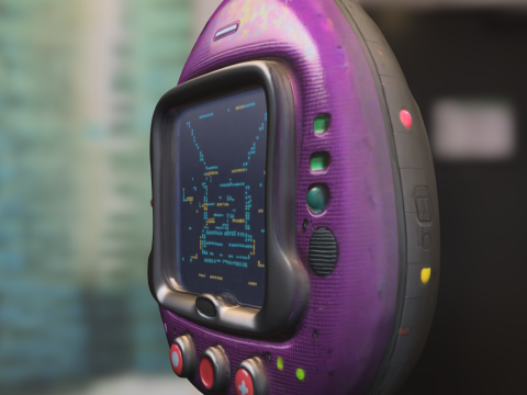 Retro Handheld tamagoshi 3D 模型