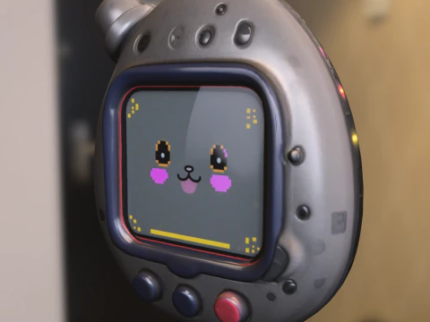 Animal de estima&ccedil;&atilde;o virtual estilo Tamagotchi Modelo 3D