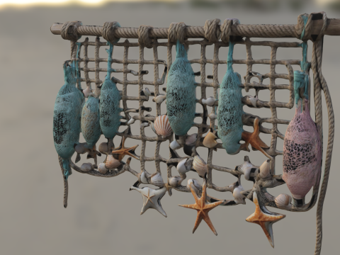Seashell Wall Hanging Nautical Modello 3D