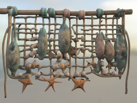 Seashell Wall Hanging Nautical Modelo 3D