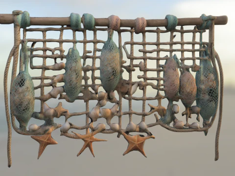 Seashell Wall Hanging Nautical 3D Model