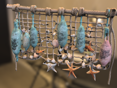 Seashell Wall Hanging Nautical Modelo 3D