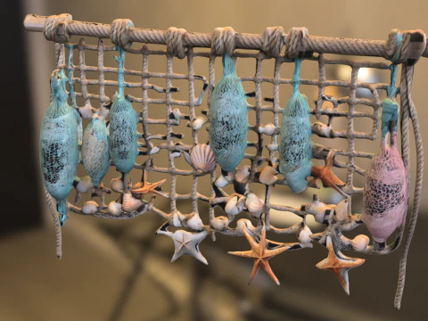 Seashell Wall Hanging Nautical 3D Model