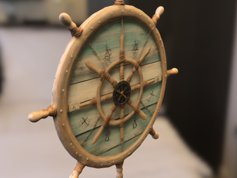Ship Wheel Wall Clock 3D 模型