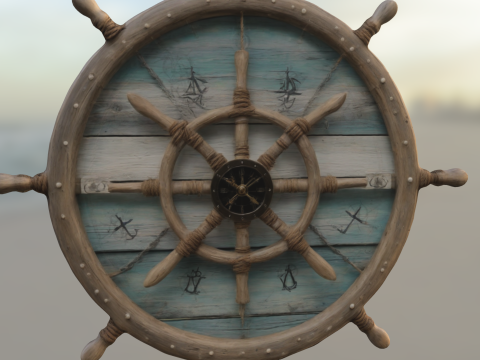 Ship Wheel Wall Clock 3D 模型