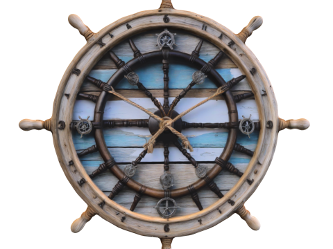 Ship Wheel Wall Clock 3D 模型