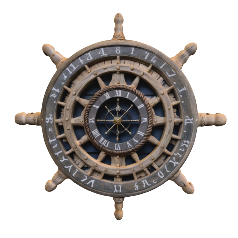 Nautical Ship Wheel 3D Modell .c4d .max .obj .3ds .fbx .stl .blend 